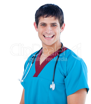 Portrait of a cheerful male doctor