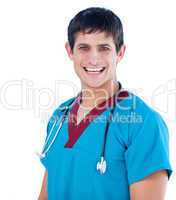Portrait of a cheerful male doctor