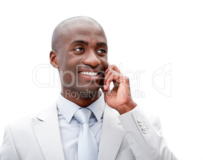 Portrait of a self-assured businessman talking on phone