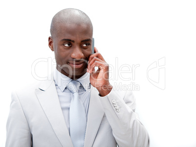 Portrait of an attractive businessman talking on phone