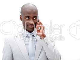 Portrait of an attractive businessman talking on phone