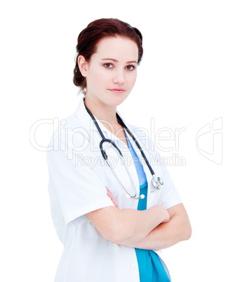 Portrait of a charismatic female doctor with folded arms