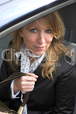 Business woman in the car