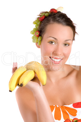 Woman holding fruit