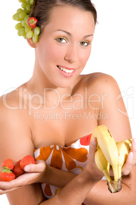 Woman holding fruit