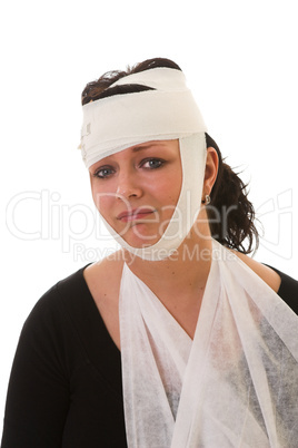 Woman with injuries