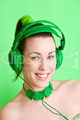 Happy music listener