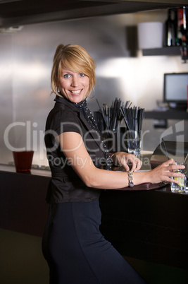 Business woman in the bar