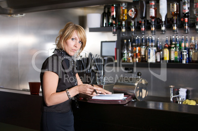 Business woman in a bar