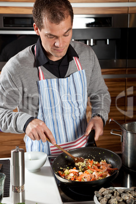 Man cooking in the kitchen