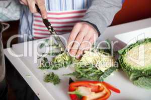 Cutting the vegetables