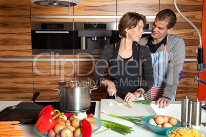 Cute couple in the kitchen