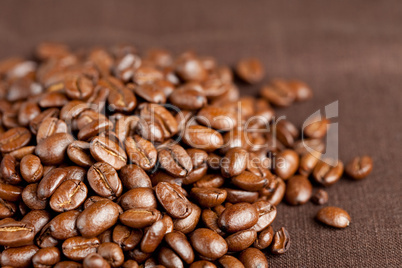 Dark coffee beans