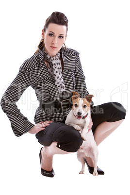 Beautiful woman and her dog