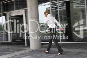Businesswoman in a hurry