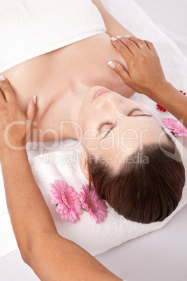 Woman receiving a beauty massage
