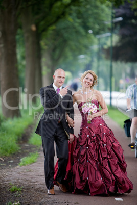 Beautiful young bride and groom
