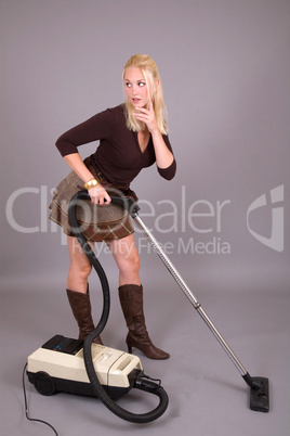 Vacuuming the house