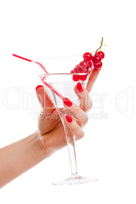 Woman hand holding cocktail