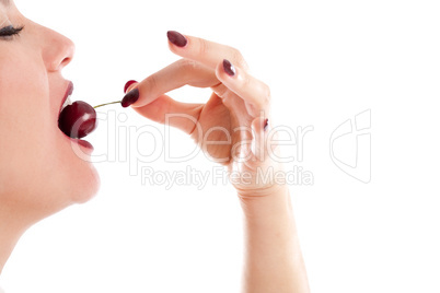 Eating a cherry