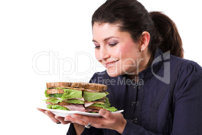 Looking forward to her sandwich