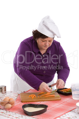 Female chef working