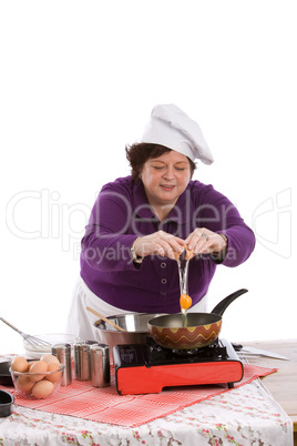 Female chef breaking
