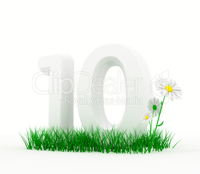 Huge digit on a grass