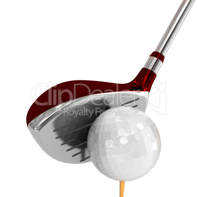 red brassy for golf with a ball 3d model