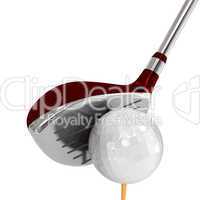red brassy for golf with a ball 3d model