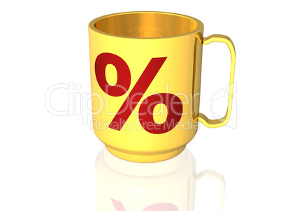 Cup with percentage signs - 3D