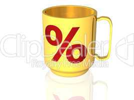 Cup with percentage signs - 3D