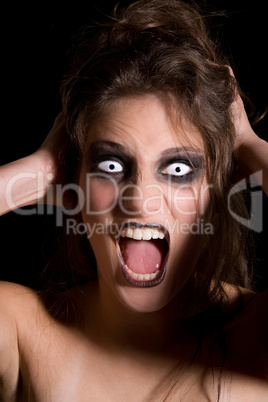 Screaming scary woman