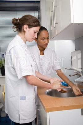 Nurses washing hands