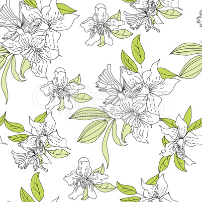Romantic seamless wallpaper with narcissus flowers