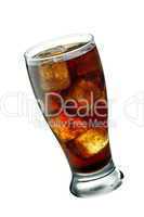 tilted glass of cola