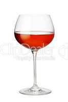 Half full red Wine Glass
