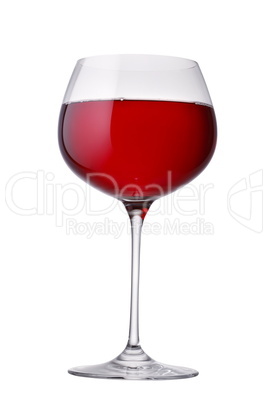 Elegant wine glass on white background