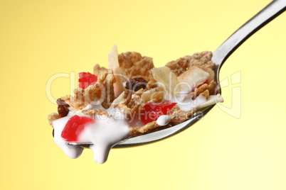 Cereal on spoon