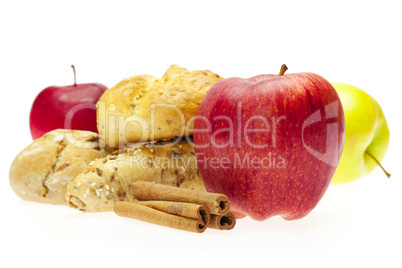 apple, bread and cinnamon