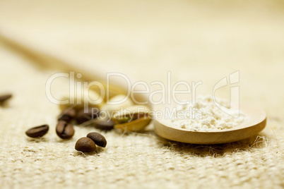 flour in a spoon