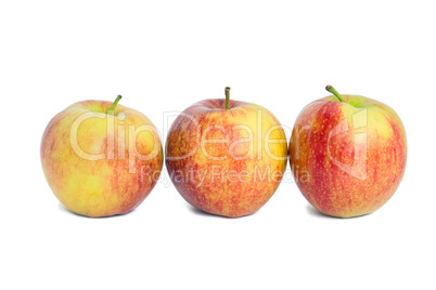 Three red apples