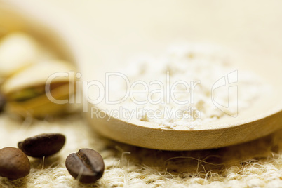 flour in a spoon