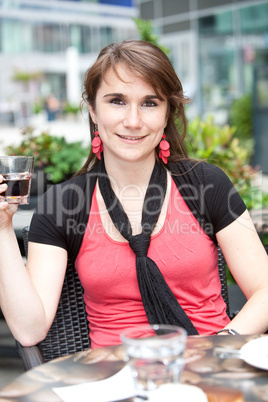 Pretty girl with her drink