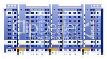 Beautiful multi-storey buildings vector illustrations