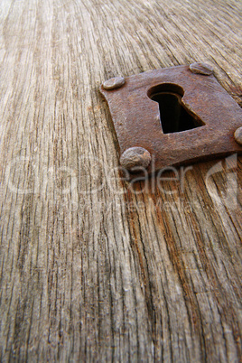 Old rusty keyhole