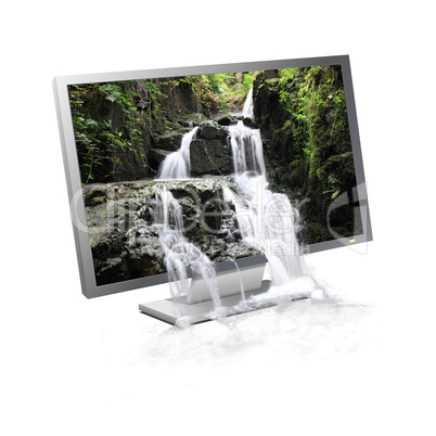 Waterfall flowing screen