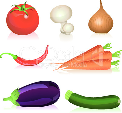 Set of vegetables