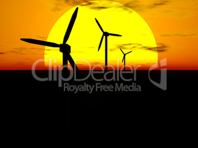 Wind turbines and sun