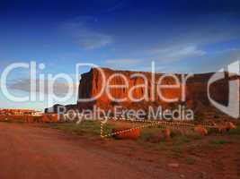 Road of Monument Valley at Sunset